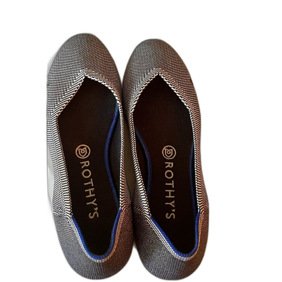 Rothy's Black and White Flats with Knit Upper - Picture 3 of 9